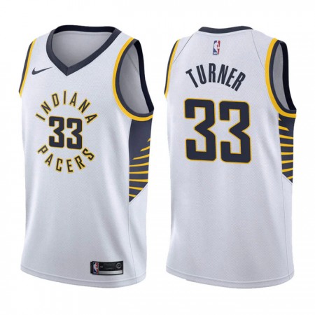 Dres Indiana Pacers Myles Turner 33 Nike 2022-23 Association Edition Bijela Swingman